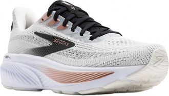 Brooks Womens Ghost 17 Running Shoe In 105 White/black/rosegold