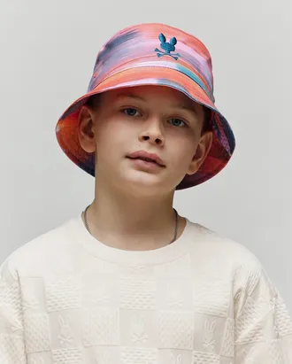 Psycho Bunny Kids Raphael Bucket Hat 656 SUNKISSED CORAL / O/S