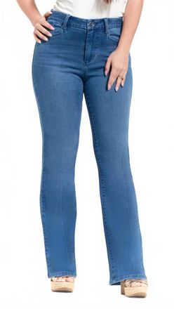 1822 Denim Mid Rise Better Butter Full Length Slim Bootcut Jeans In Medium Wash