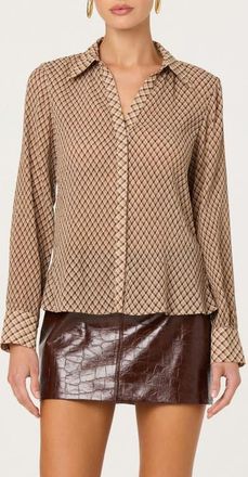 ASTR the Label Laurel Button-Up Shirt in Brown Plaid at Nordstrom, Size X-Small