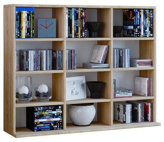 ebuy24 Ebuy24 - Estante De Madera Vcm De Pie Gabinete De Cd De Ahorro De Espacio Para 480 Cd O 224 Dvd Dimensiones:al. 82 X An. 102 X T. 23 Cm Estante De Dvd
