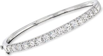 Grown Brilliance 5 Carat Lab Grown Diamond Bangle in 14K White Gold, F Color, VS Clarity, 7 Inches Length, Gift Box Included