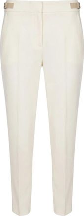 Max Mara Acino Slim Trousers - Trousers - Mujer - Blanco - 2XS