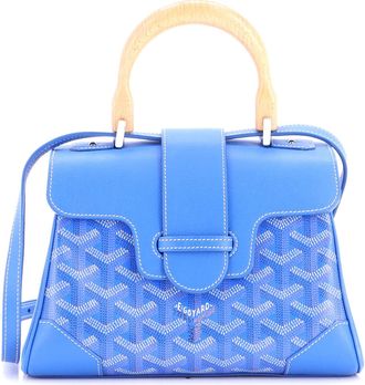 Goyard Saigon Top Handle Bag Coated Canvas with Leather Mini
