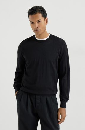 Brunello Cucinelli Cashmere and silk lightweight sweater in Black at Nordstrom, Size 46 It