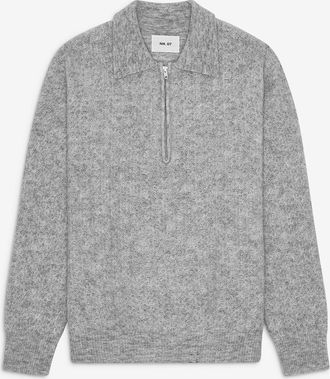 Nn.07 Gerippter Poloshirt mit Reissverschlusskragen Alfie