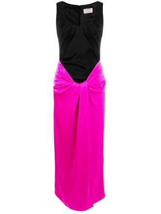 V:PM ATELIER Lima two-tone midi dress - women - Polyester/Polyester/Spandex/Elastane/Triacetate - 34 - Black