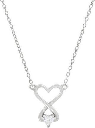 Queen Jewels Cubic Zirconia Infinity Heart Pendant Necklace in Silver at Nordstrom Rack