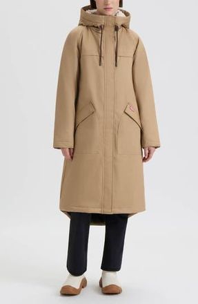 Hunter Jane Hooded Water Repellent Coat in British Tan at Nordstrom Rack, Size X-Small