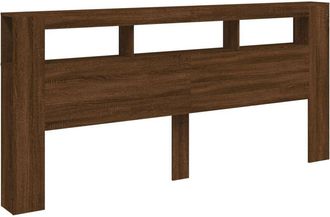 vidaXL Cabecero led madera ingeniería roble marrón 220x18,5x103,5 cm Vidaxl