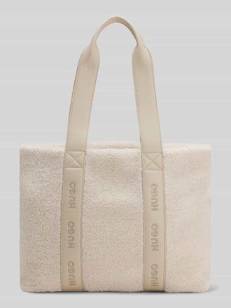 HUGO BOSS Shopper mit Label-Riemen in Ecru, Gr&ouml;&szlig;e 1
