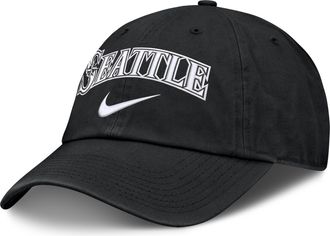 Nike Seattle Mariners Primetime Club Nike Mens MLB Unstructured Adjustable Hat in Black | NB0100AMVR-ZHP