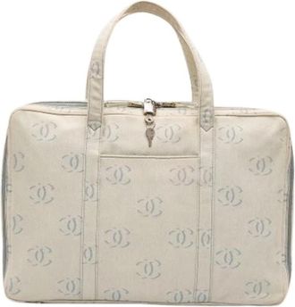 Chanel Pre-owned Denim Weekendtas - Dames - Vintage Weekendtas - Beige - ONE Size - Denim - Vintage