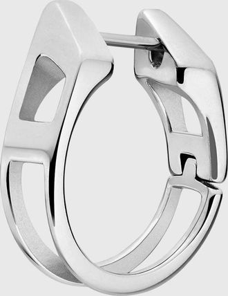 Diesel Stainless Steel Hoop Earring - Earrings - Unisex - Silver