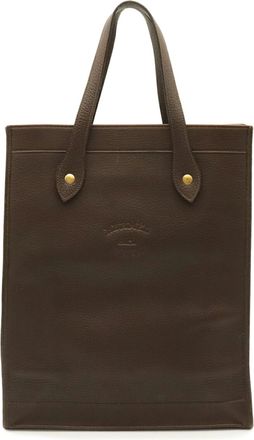 Herm&egrave;s Brown Dark Brown Leather Tote Bag (Pre-Owned)
