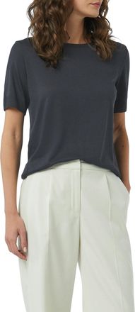 Comma Kurzarmshirt aus Strick mit Rippdetails