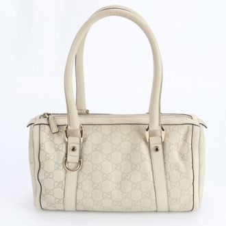Gucci Ivory Leather Handbag Tote Bag (Pre-Owned)