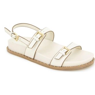 Kenneth Cole Drinity Flat Slingback Sandal in Cream Leather at Nordstrom Rack, Size 10