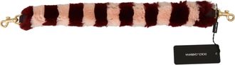Dolce & Gabbana Womens Pink Red Lapin Fur Accessory Shoulder Strap Bag
