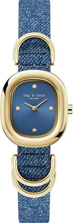 Rag & Bone Rory Denim Strap Watch, 25mm in Blue at Nordstrom
