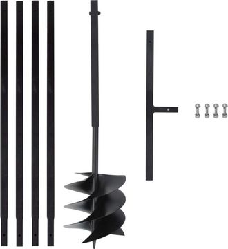 vidaXL Taladro De Tierra Con Mango 250 Mm Tubo De Extensi&oacute;n 4 M Acero Vidaxl