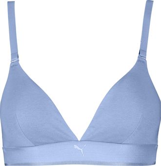 Puma B&uuml;gelloser BH PUMA PUMA WOMEN COTTON TRIANGLE BRALETTE, Damen, Gr. XXL, N-Gr, light blau, Obermaterial: 88% Baumwolle, 12% Elasthan, BHs B&uuml;gelloser BH