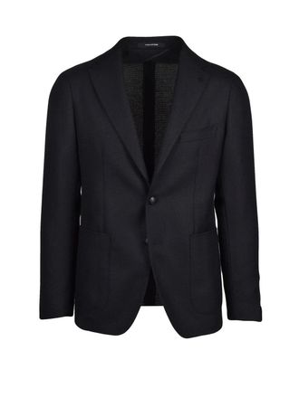 Tagliatore Black Fitted Virgin Wool Blazer