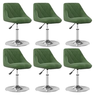 vidaXL Vidaxl Sedie Da Pranzo Girevoli 6 Pz Verde Scuro In Velluto