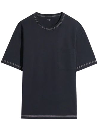 Christophe Lemaire Boxy Black Short-Sleeve T-Shirt with Contrast Stitching