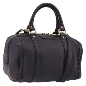 Gucci Vintage, unisex, Paars, ONE Size, Leer, Pre-owned Vintage Boston Bag