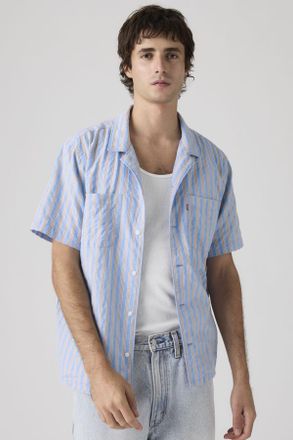 Levi's Camisa Camp cl&aacute;sica de manga corta - Hombre - S - Azul / Jay Stripe Allure