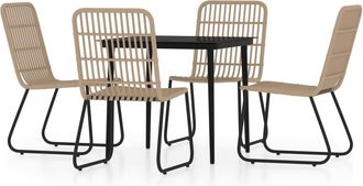 vidaXL Juego De Comedor Para Jard&iacute;n 5 Piezas Color Roble Vidaxl
