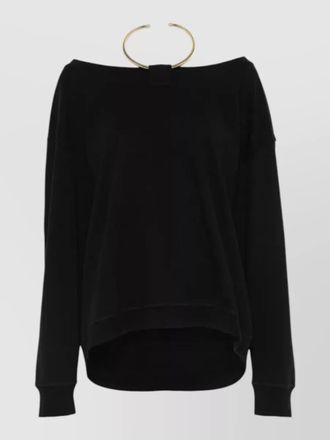 Darkpark erin ring detail off shoulder knit top