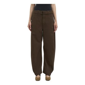 Christophe Lemaire Wide Trousers, female, Brown, Size: XS Twisted Belted Pants
