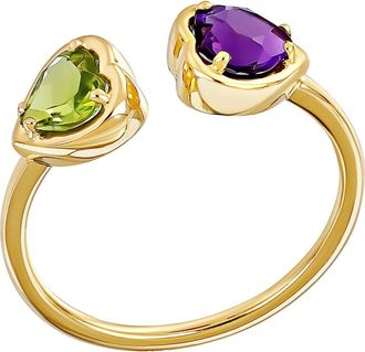 Bony Levy 14K Gold Heart Open Ring in 14Ky Pink/Purple Stone at Nordstrom, Size 6.5