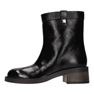 Maisons Skorpios Harley Caviar Enkellaarsjes - Dames - Laarzen met Hak - Zwart - 37 EU - Leer - Schoenen