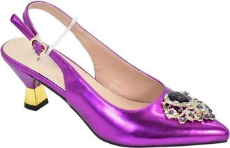 Generic Women Shoes Bag Set Rhinestoness Pointed Toe Heels Party Rhinestoness Pumps Italian