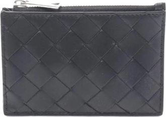 Bottega Veneta Pre-owned Wallets, male, Black, Size: ONE SIZE Pre-owned Intrecciato Leather Coin Case