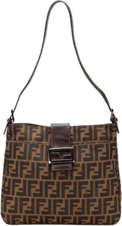 Fendi Pre-owned Shoulder Bags, female, Brown, Size: ONE SIZE Pre-owned Canvas fendi-bags
