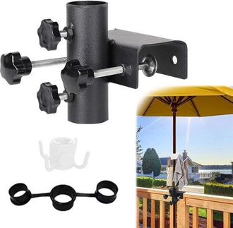OEM Nthproducts - Soporte Para Sombrilla De Balc&oacute;n - Resistente - F&aacute;cil De Instalar - Negro - Soporte Para Sombrilla - Apto Para Varios Di&aacute;metros