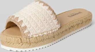 Espadrij Slides mit profilierter Sohle Modell PLAGE CROCHET in Offwhite, Größe 39