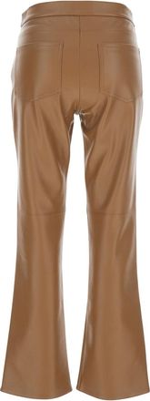 Max Mara Womens Brown Flared Ecoleather Pants Polyester Trousers