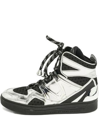 Marc Jacobs leather high-top sneakers - Silver
