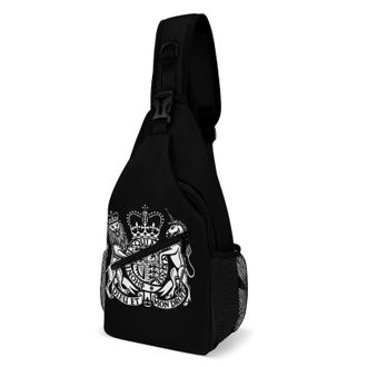 Generic Coat of Arms of United Kingdom Unisex Shoulder Bags Casual Crossbody Chest Bag Sling Backpack for Hiking Cycling Travel