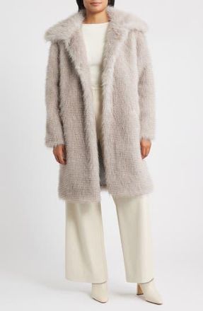 Bernardo Long Faux Fur Coat in Light Grey Mix at Nordstrom Rack, Size X-Small