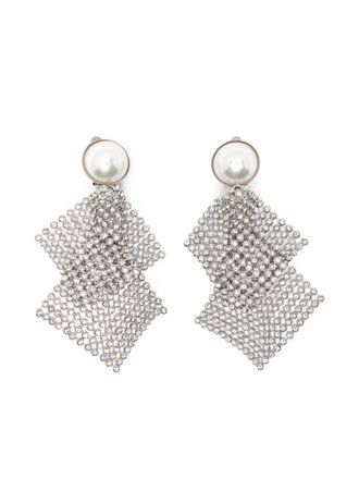 Rosantica Frizz embellished clip-on earrings - Silver