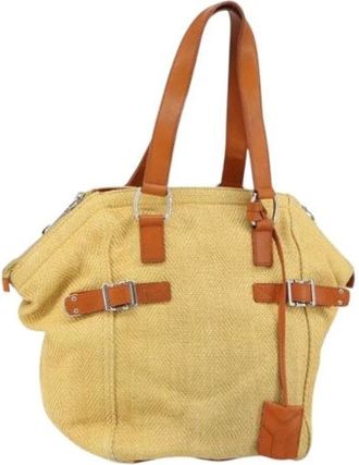 Saint Laurent Pre-owned Shoulder Bags, female, Beige, Size: ONE SIZE Pre-owned Canvas Shoulder Bag