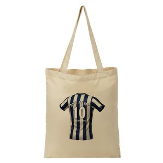 Unigift Personalised Gift - Black Country Fan Tote Shopping Bag (Navy and White Stripes Football Jersey Design) Custom Name - Sandwell B71 Club