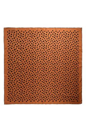 Valentino Garavani Dalmatian Polka Dot Silk Square Scarf in Orange at Nordstrom