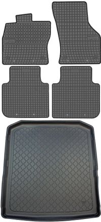 OEM Skoda Superb Iii Kombi Desde Septiembre De 2015. Juego De Alfombrillas De Goma Para Coche Y Maletero
